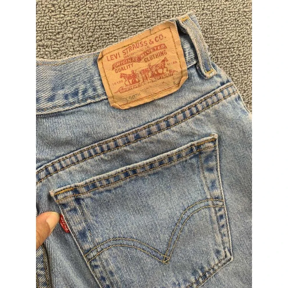 Levi's Wedgie Shorts Women 12L Light Wash High‎ Rise Button Fly DIY Cutoff